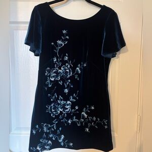 White House Black Market Navy Velvet Dress